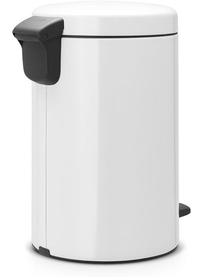 Brabantia 111969 NewIcon Pedal Bin with Plastic Inner Bucket, 12 Litre, White - Image 1